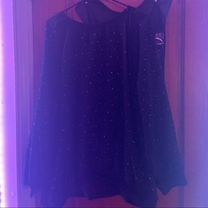 black silver dot see through blouse